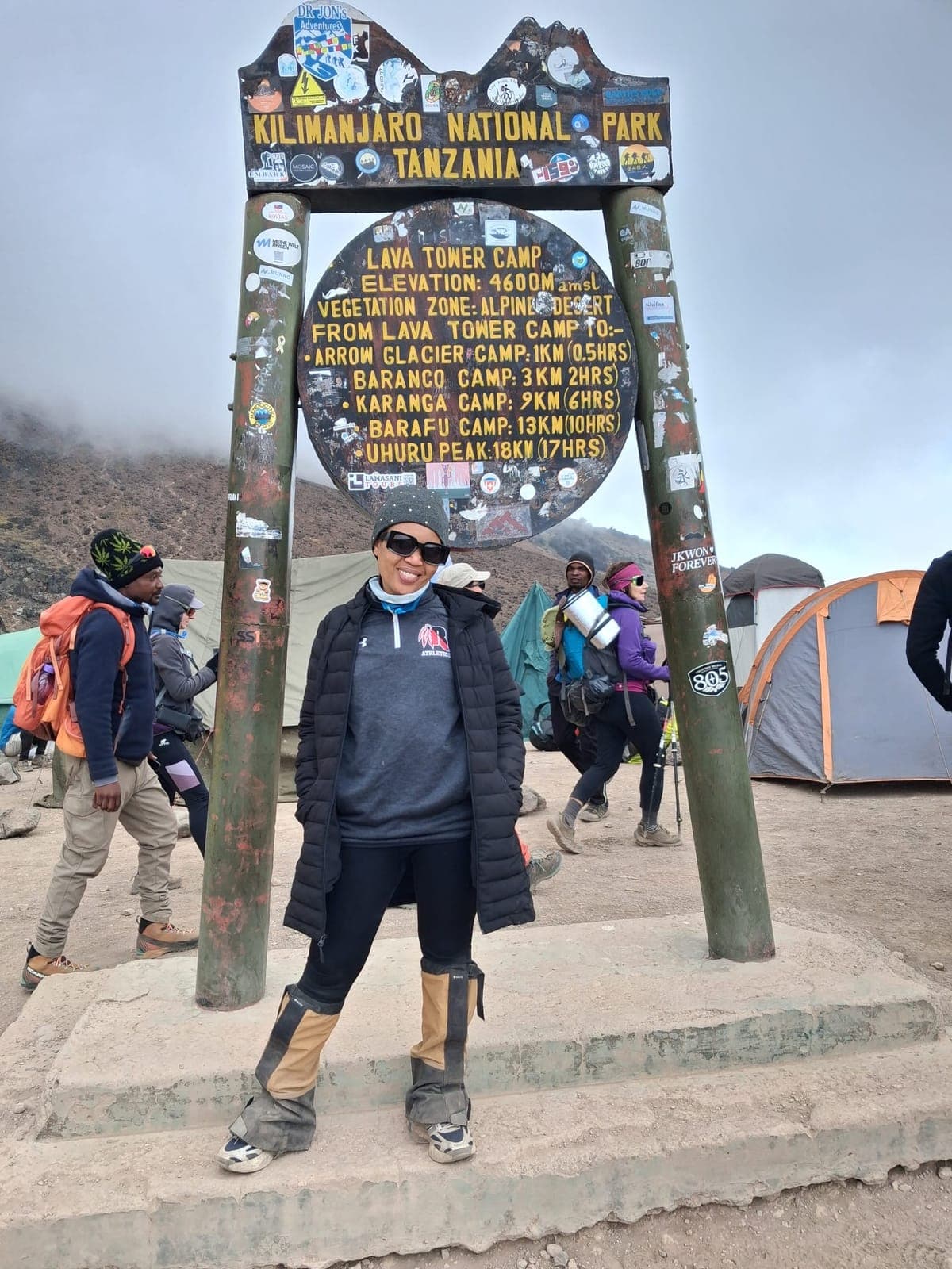 Gladys K. Mongo at Lava Tower Camp during her Mount Kilimanjaro climb.
