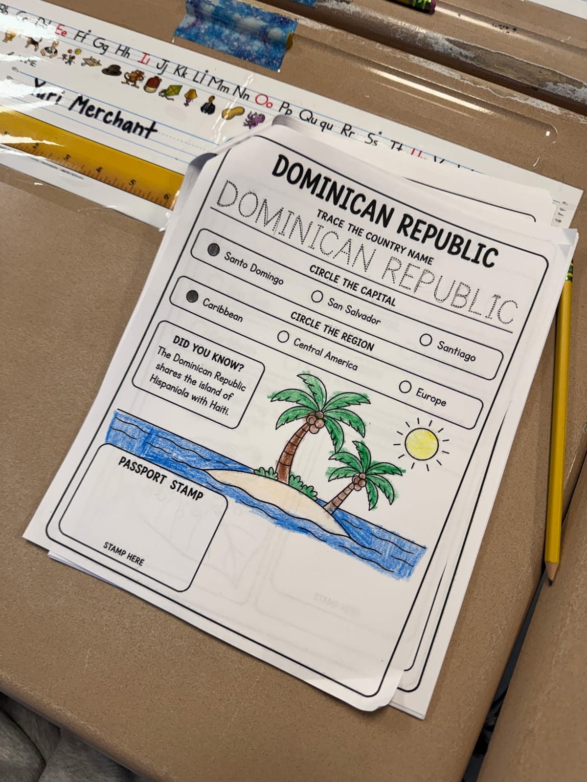 Roosevelt Elementary School first graders explore Hispanic heritage through classroom activities and “passport books.”