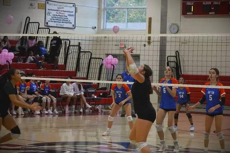 Rahway hosts Dayton during its first annual Dig Pink volleyball match on October 7.